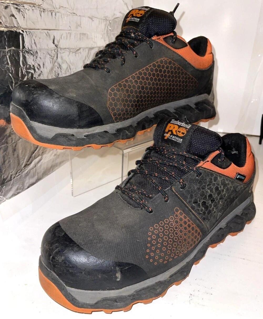 Timberland PRO Work Boots Mens Size 12W Black Orange Comp Toe Waterproof A1Q2P